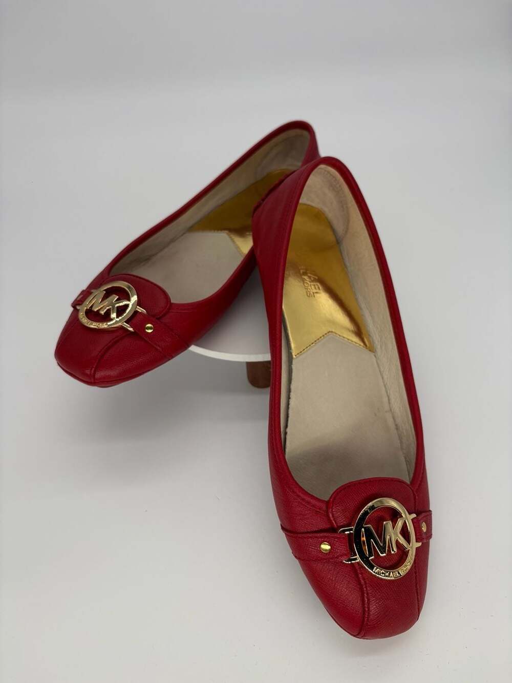 Michael Kors Fulton Moc Red Saffiano Leather Ballet Flats - Sz 11